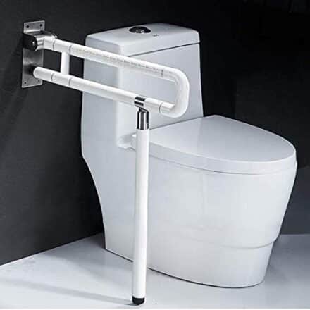 Foldable Toilet Grab Bar Handrail Safety Support Handrails Shower Safe Handle Seat Support Non Slip Hand Grips for Disabled Elderly Handicap Pregnant Stainless Steel