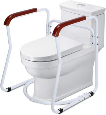 Toilet Grab Bars, Bathroom Safety Frame Handrail, Toilet Safety Frame for Elderly Handicapped Pregnant Woman, Maximum Load 80KG, Toilet Surround, 67 * 62 * 38cm